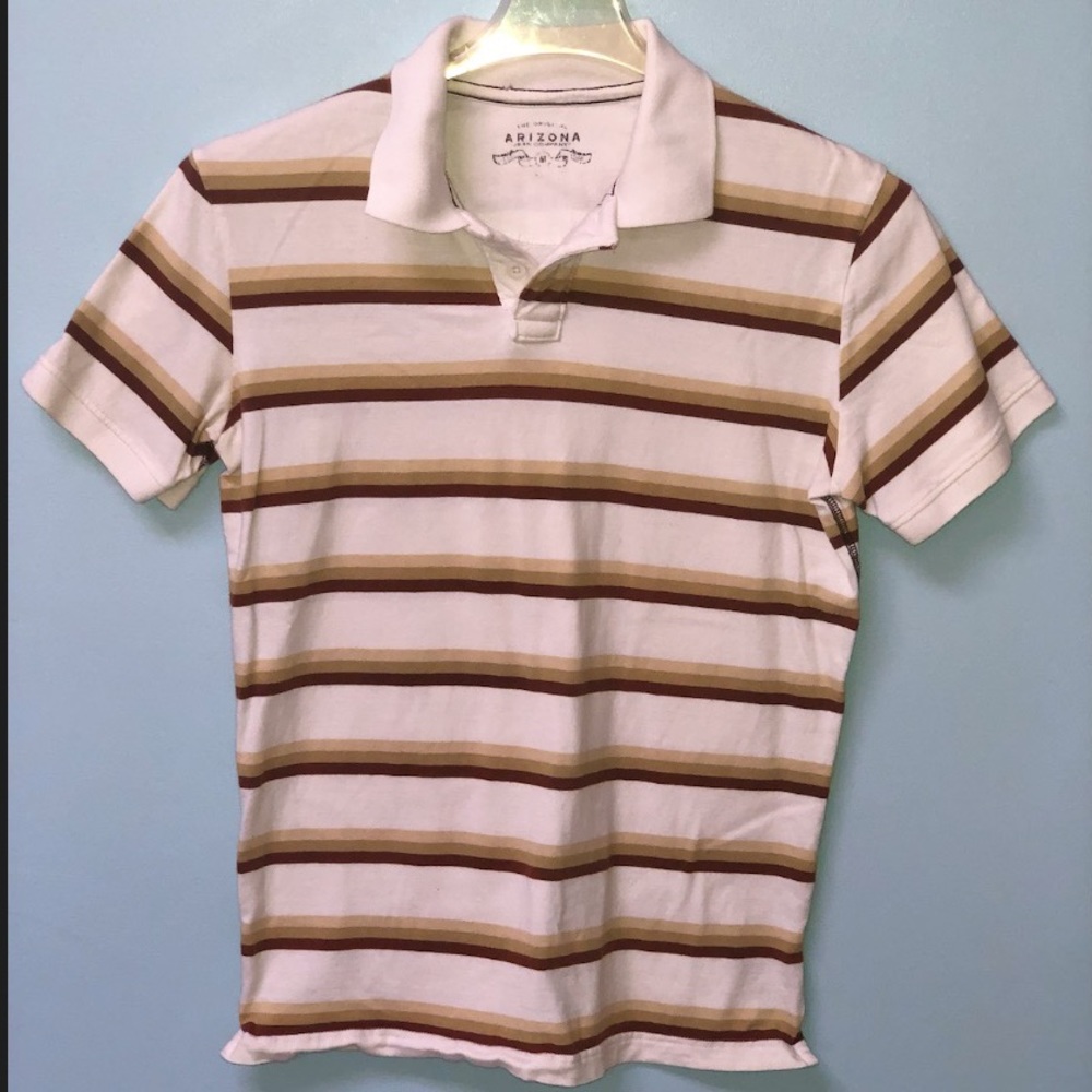 Multi-brown striped polo
